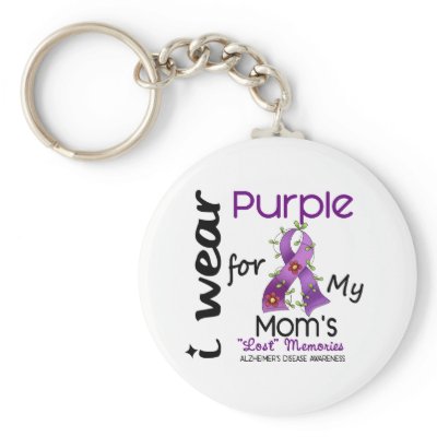 Alzheimers Disease I Wear Purple For My Mom 43 Key Chain by awarenessgifts