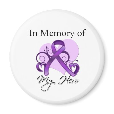 Alzheimers Disease In Memory of My Hero Magnet by cancerapparel