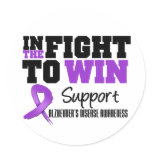 Alzheimer's Disease In The Fight To Win Round Stickers