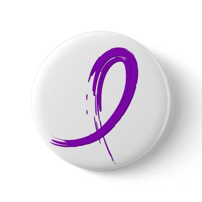 Alzheimer's Disease Purple Ribbon A4 Pins by awarenessgifts