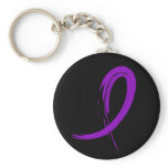 Alzheimer's Disease Purple Ribbon A4 Key Chains