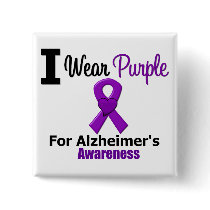 Alzheimer's Disease Purple Ribbon Awareness Pin