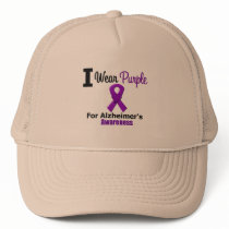 Alzheimer's Disease Purple Ribbon Awareness Mesh Hat