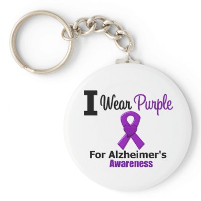 Alzheimer's Disease Purple Ribbon Awareness Key Chain by giftsforawareness