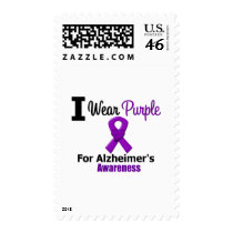 Alzheimer's Disease Purple Ribbon Awareness Postage