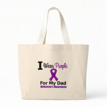 Alzheimer's Disease PURPLE RIBBON FOR MY DAD Canvas Bags