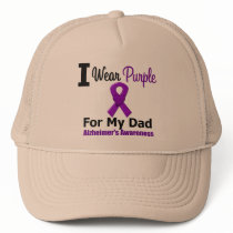 Alzheimer's Disease PURPLE RIBBON FOR MY DAD Mesh Hats