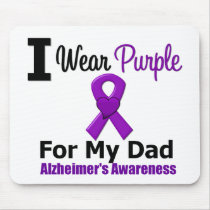 Alzheimer's Disease PURPLE RIBBON FOR MY DAD Mouse Mats