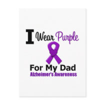Alzheimer's Disease PURPLE RIBBON FOR MY DAD Post Card