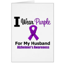 Alzheimer's Disease Purple Ribbon For My Husband Card