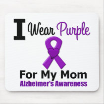 Alzheimer's Disease Purple Ribbon For My Mom Mouse Pads