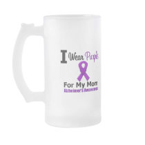 Alzheimer's Disease Purple Ribbon For My Mom Mugs