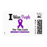 Alzheimer's Disease Purple Ribbon For The Cure Stamp