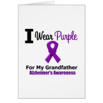 Alzheimer's Disease Purple Ribbon Grandfather Card