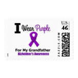Alzheimer's Disease Purple Ribbon Grandfather Stamp
