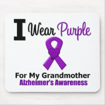 Alzheimer's Disease Purple Ribbon Grandmother Mouse Pad