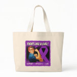 Alzheimers Disease Rosie Riveter Fight Like a Girl Canvas Bag