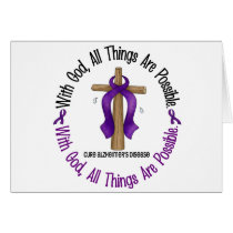 Alzheimer's Disease WITH GOD CROSS 1 Greeting Cards