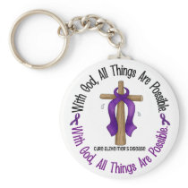 Alzheimer's Disease WITH GOD CROSS 1 Keychains
