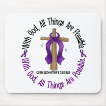 Alzheimer's Disease WITH GOD CROSS 1 Mouse Mat