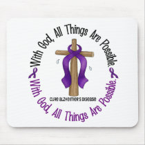 Alzheimer's Disease WITH GOD CROSS 1 Mouse Mat