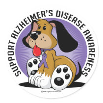 Alzheimers Dog Round Stickers