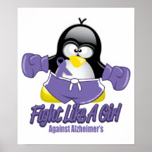 Alzheimers Fighting Penguin Poster