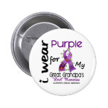 Alzheimers I Wear Purple For My Great Grandpa Pinback Button