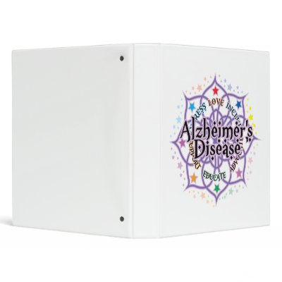 Alzheimers Lotus 3 Ring Binders by fightcancertees