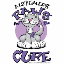Alzheimers Paws for the Cure Cat photo sculptures