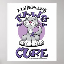 Alzheimers Paws for the Cure Cat Posters