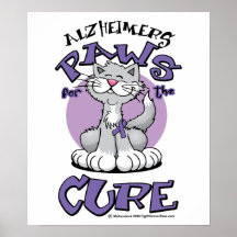 Alzheimers Paws for the Cure Cat Posters