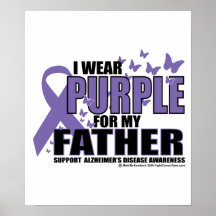 Alzheimers Purple For FATHER Posters