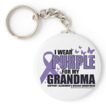 Alzheimers Purple For GRANDMA Keychains