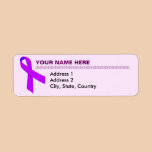 Alzheimer's Purple Ribbon Return Address Labels