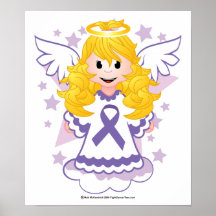 Alzheimers Ribbon Angel Poster