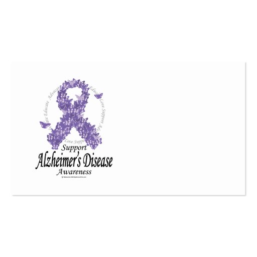 Alzheimers Ribbon of Butterflies Business Cards (front side)