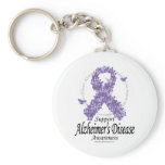 Alzheimers Ribbon of Butterflies keychains