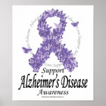 Alzheimers Ribbon of Butterflies Poster