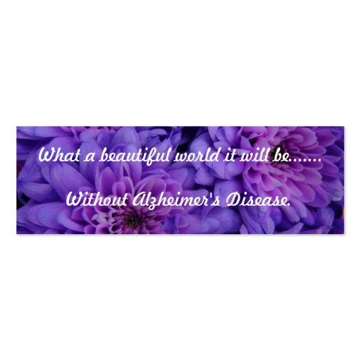 Alzheimer's Support Bookmark Business Card Templates (front side)