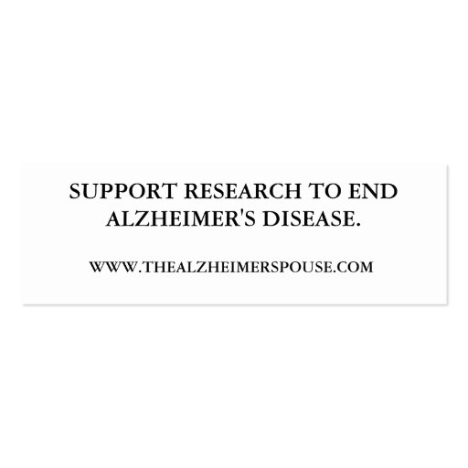 Alzheimer's Support Bookmark Business Card Templates (back side)