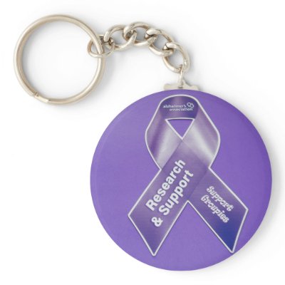 Alzheimer's Support Groupie Ribbon Keychain by joanspouse