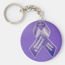 Alzheimer's Support Groupie Ribbon Keychain
