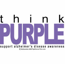 Alzheimers THINK Purple photo sculptures