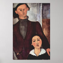 Amadeo Modigliani - Lipchitz and wife 1917 in oil Print