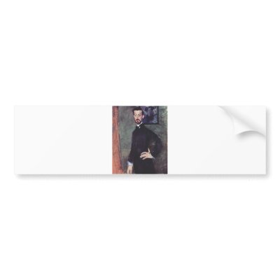 Amadeo Modigliani - Paul Alexanders 1909 Oil Bumper Sticker by inquester