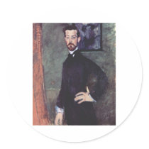 Amadeo Modigliani - Paul Alexanders 1909 Oil Round Sticker