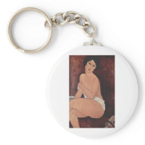 Amadeo Modigliani - Sitzender Akt auf in Sofa 1917 Key Chains