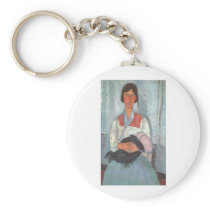 Amadeo Modigliani - Zigeunerfrau mit Kind 1919 Keychain