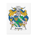 Amado Family Crest postcards